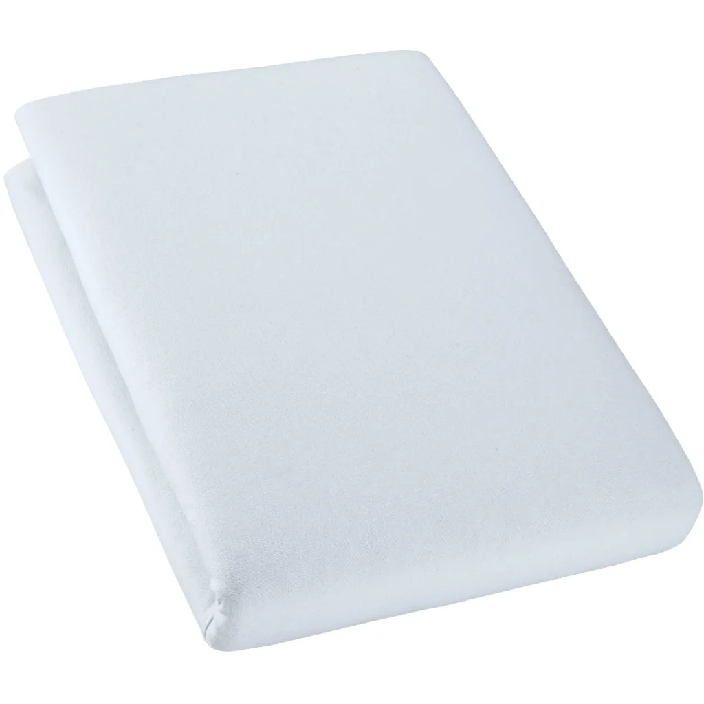 Bio Single-Jersey Spannbettlaken für Boxspringbetten in Standardgröße und Überlänge - Einzelbett in Hellblau Blau von Cotonea Größe 90-100 x 220 cm
