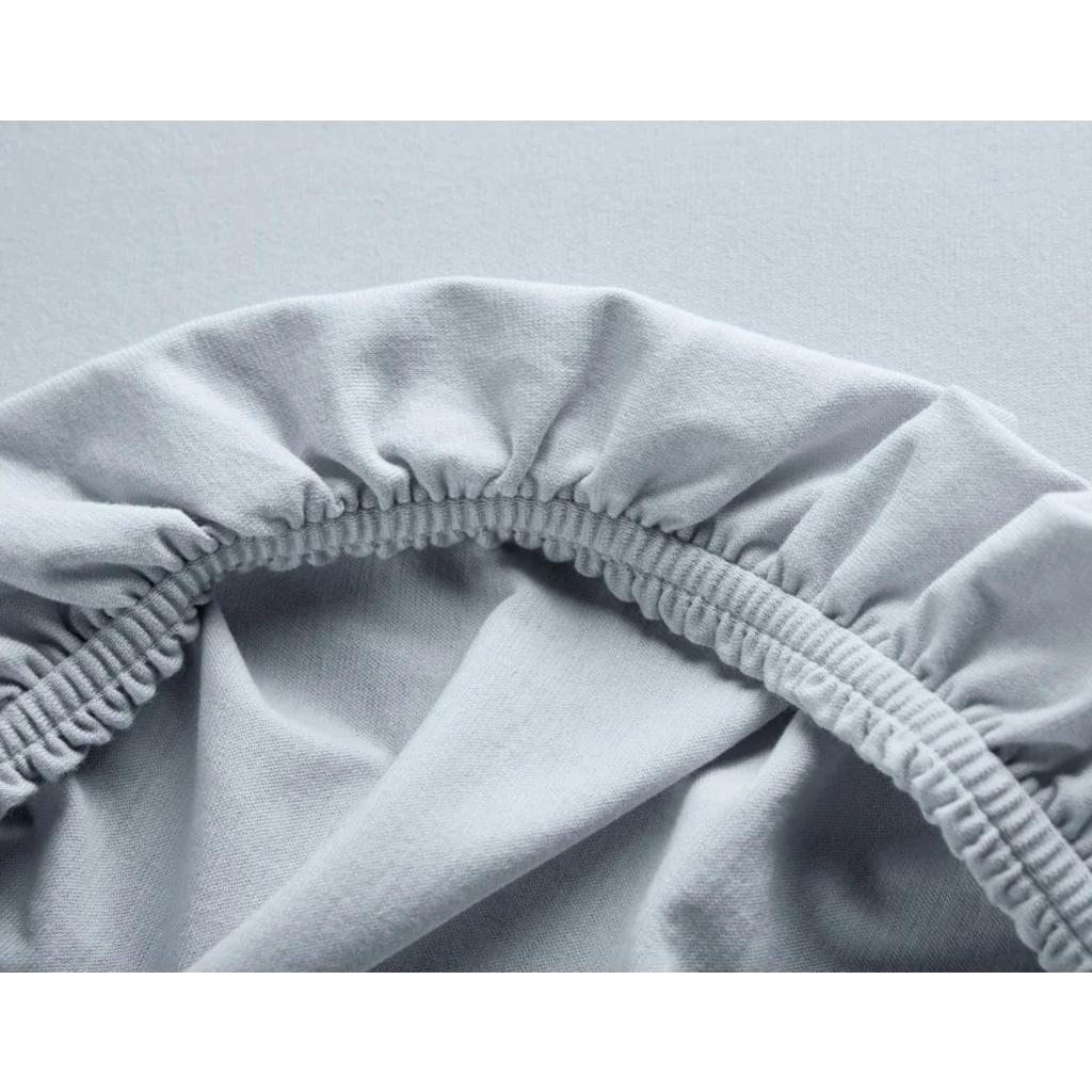 Bio Single-Jersey Spannbettlaken für Boxspringbetten in Standardgröße und Überlänge - Einzelbett in Hellblau Blau von Cotonea Größe 90-100 x 220 cm