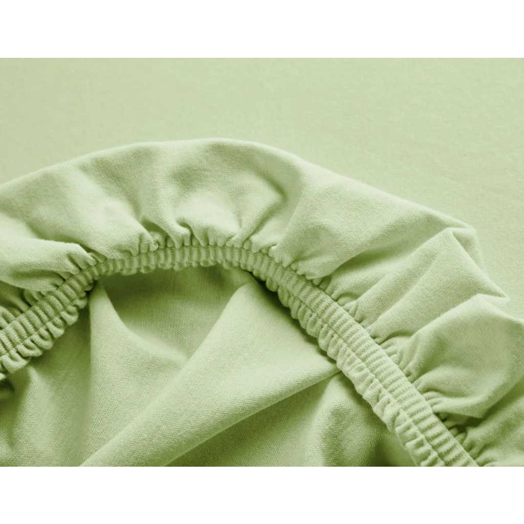 Bio Single-Jersey Spannbettlaken für Boxspringbetten in Standardgröße und Überlänge - Einzelbett in Hellgrün Grün von Cotonea Größe 90-100 x 220 cm