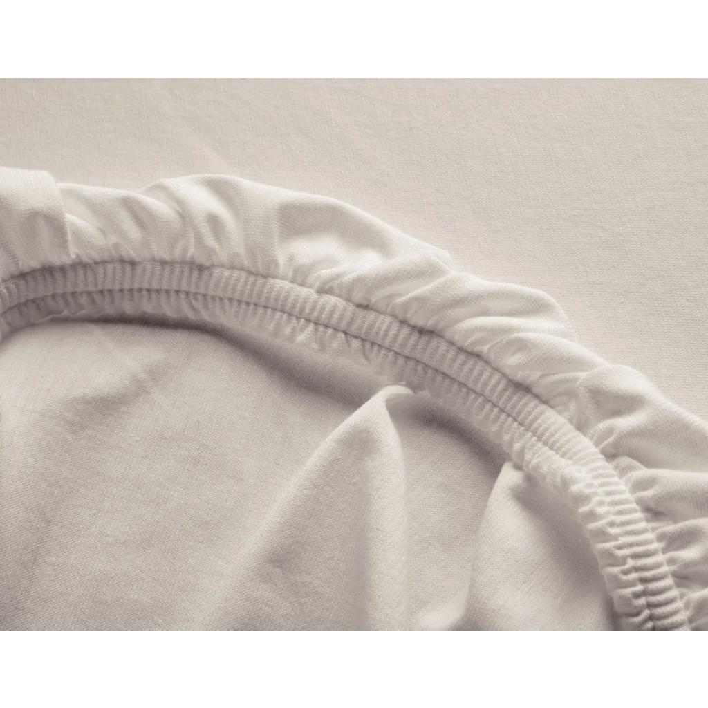Bio Single-Jersey Spannbettlaken für Boxspringbetten in Standardgröße und Überlänge - Einzelbett in Kaschmir Beige von Cotonea Größe 90-100 x 220 cm