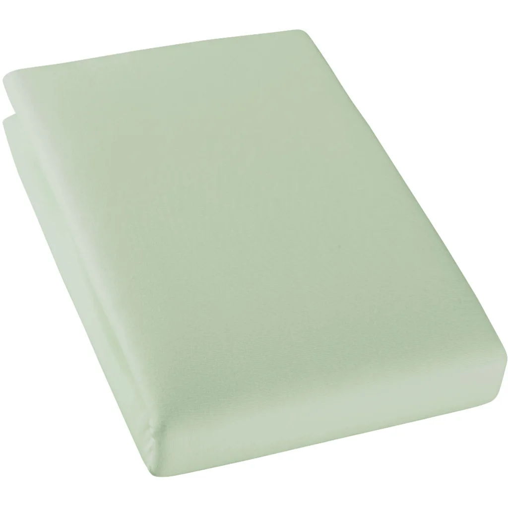 Bio Single-Jersey Spannbettlaken für Boxspringbetten in Standardgröße und Überlänge - Einzelbett in Kiwi Grün von Cotonea Größe 90-100 x 220 cm