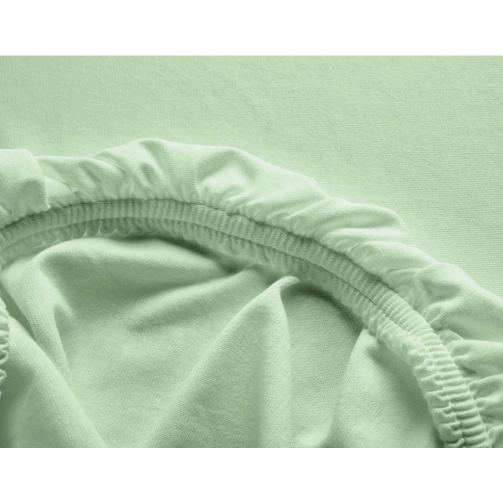 Bio Single-Jersey Spannbettlaken für Boxspringbetten in Standardgröße und Überlänge - Einzelbett in Kiwi Grün von Cotonea Größe 90-100 x 220 cm