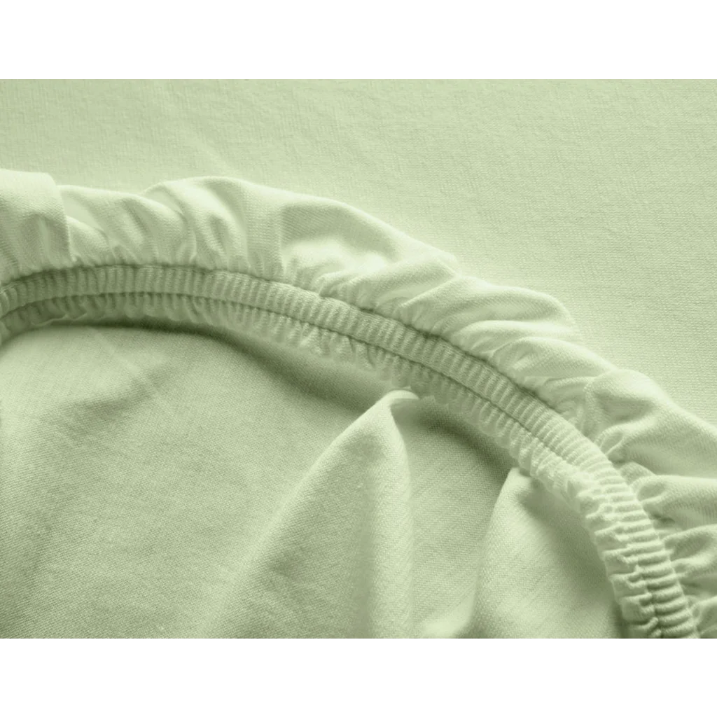 Bio Single-Jersey Spannbettlaken für Boxspringbetten in Standardgröße und Überlänge - Einzelbett in Mint Grün von Cotonea Größe 90-100 x 220 cm