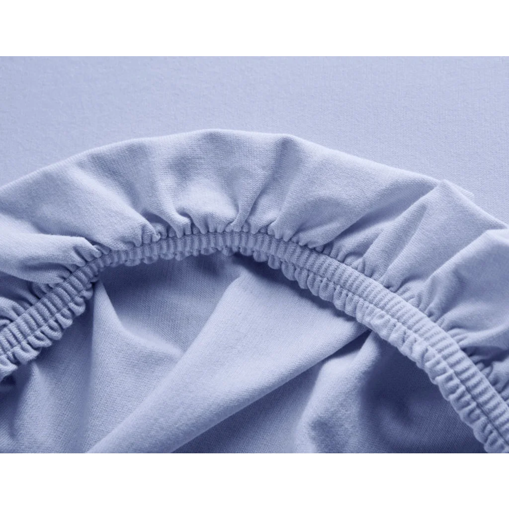 Bio Single-Jersey Spannbettlaken für Boxspringbetten in Standardgröße und Überlänge - Einzelbett in Vergissmeinnicht Lila von Cotonea Größe 90-100 x 220 cm