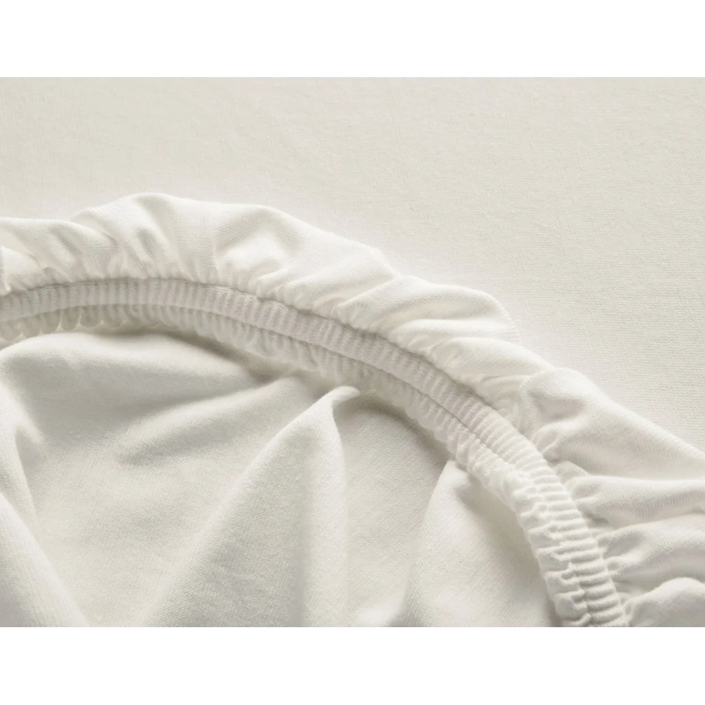 Bio Single-Jersey Spannbettlaken für Boxspringbetten in Übergröße in Creme von Cotonea Größe 140-160 x 200 cm