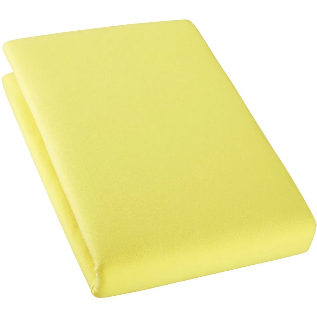 Bio Single-Jersey Spannbettlaken für Boxspringbetten in Übergröße in Gelb von Cotonea Größe 140-160 x 200 cm