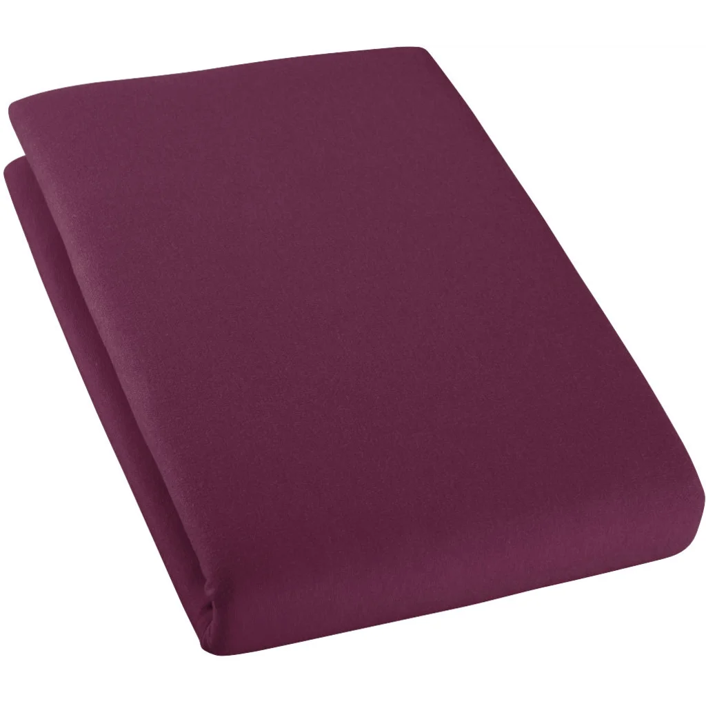 Bio Single-Jersey Spannbettlaken für Boxspringbetten in Übergröße in Helle Beere Beere von Cotonea Größe 140-160 x 200 cm