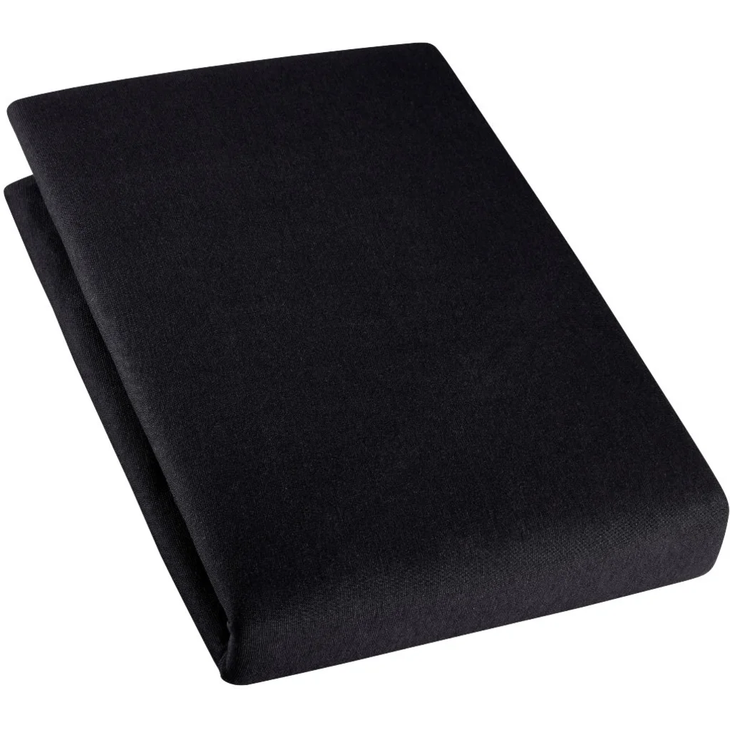 Bio Single-Jersey Spannbettlaken für Boxspringbetten in Übergröße in Schwarz von Cotonea Größe 140-160 x 200 cm