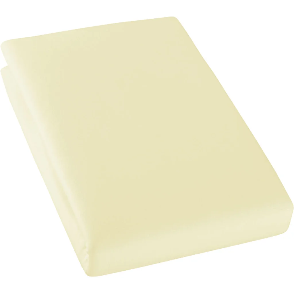 Bio Single-Jersey Spannbettlaken für Boxspringbetten in Übergröße in Vanille Gelb von Cotonea Größe 140-160 x 200 cm