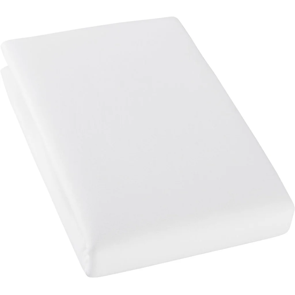 Bio Single-Jersey Spannbettlaken für Boxspringbetten in Übergröße in Weiß von Cotonea Größe 140-160 x 200 cm