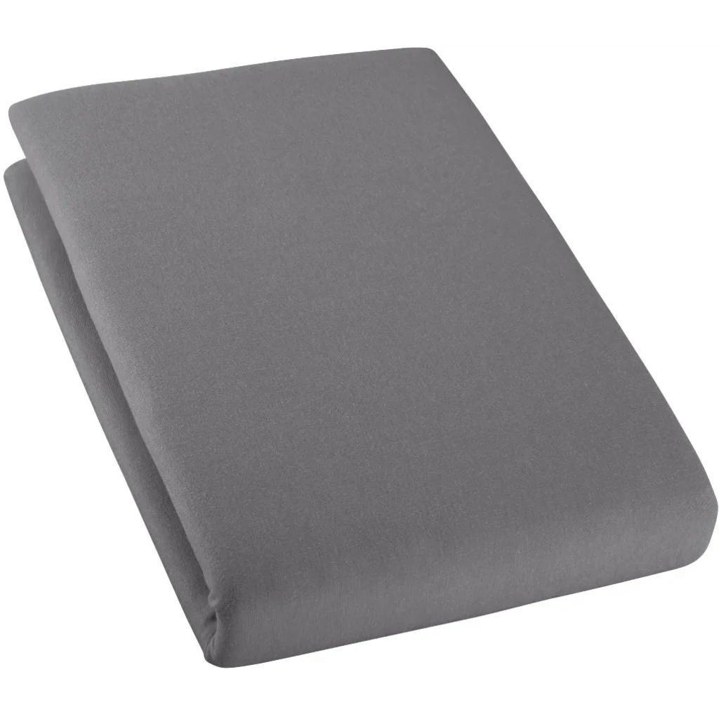 Bio Single-Jersey Spannbettlaken für Boxspringbetten in Übergröße und Überlänge in Platin Grau von Cotonea Größe 140-160 x 220 cm