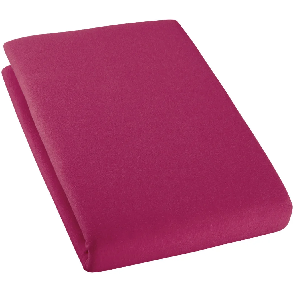 Bio Single-Jersey Spannbettlaken für Boxspringbetten in Übergröße und Überlänge in Rubin Rot von Cotonea Größe 140-160 x 220 cm