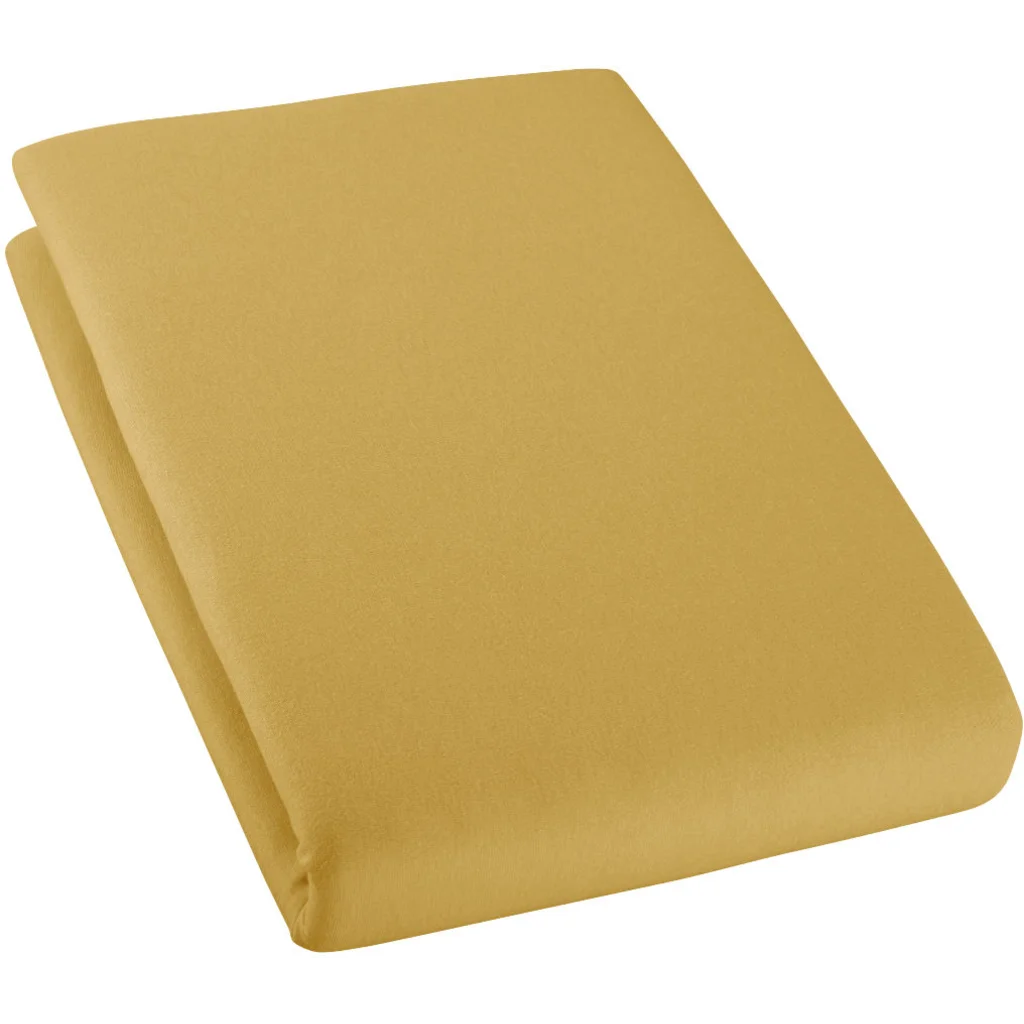 Bio Single-Jersey Spannbettlaken für Boxspringbetten in Übergröße und Überlänge in Safran Orange von Cotonea Größe 140-160 x 220 cm