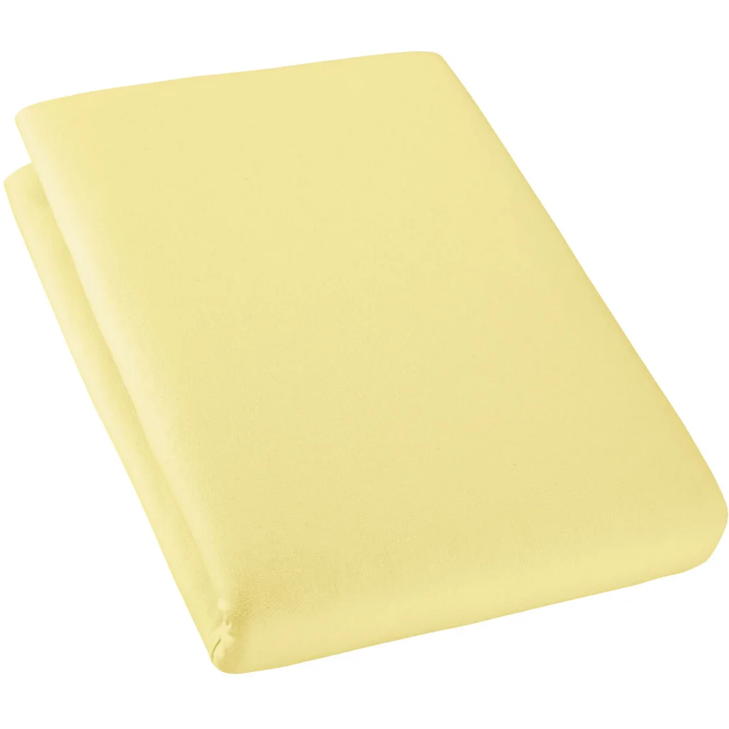 Bio Single-Jersey Spannbettlaken für Boxspringbetten in Übergröße und Überlänge in Sonnengelb Gelb von Cotonea Größe 140-160 x 220 cm