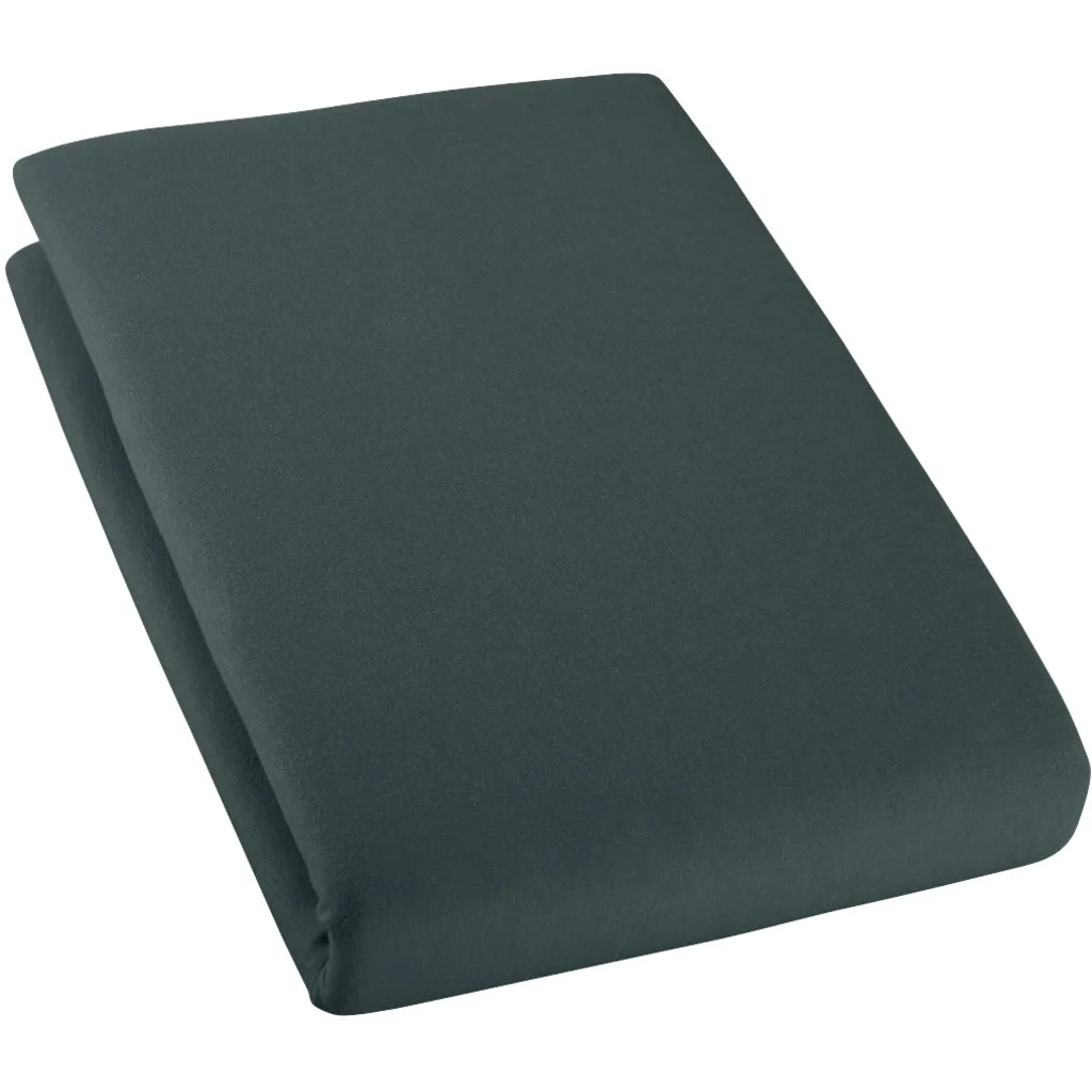 Bio Single-Jersey Spannbettlaken für Boxspringbetten in Übergröße und Überlänge in Tinte Grün von Cotonea Größe 140-160 x 220 cm