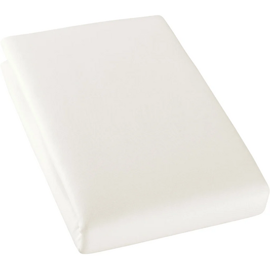 Bio Single-Jersey Spannbettlaken für Matratzen in Standardgröße - Doppelbett in Creme von Cotonea Größe 180-200 x 200 cm