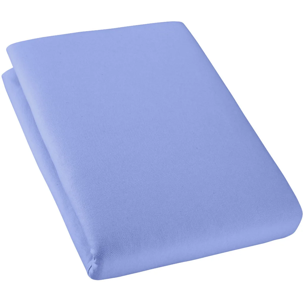 Bio Single-Jersey Spannbettlaken für Matratzen in Standardgröße und Überlänge - Einzelbett in Blau von Cotonea Größe 90-100 x 220 cm