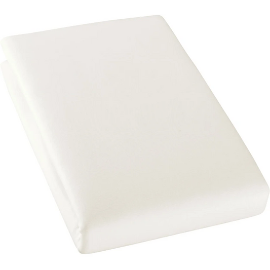 Bio Single-Jersey Spannbettlaken für Matratzen in Übergröße in Creme von Cotonea Größe 140-160 x 200 cm