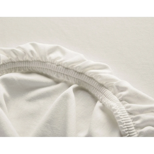Bio Single-Jersey Spannbettlaken für Matratzen in Übergröße in Creme von Cotonea Größe 140-160 x 200 cm