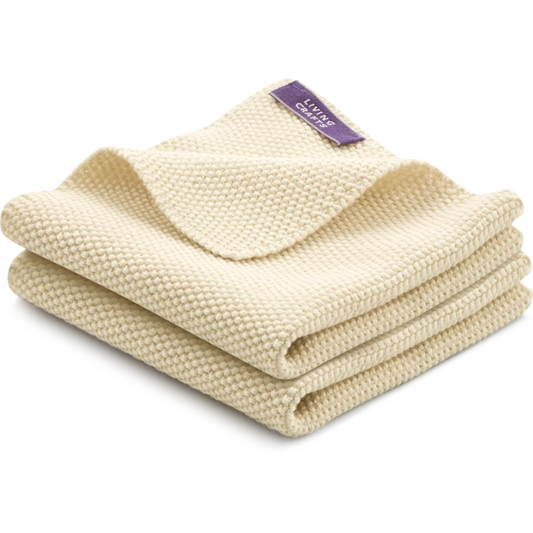 Bio Spüllappen 2er-Pack in Creme von Living Crafts Größe 28x28 cm