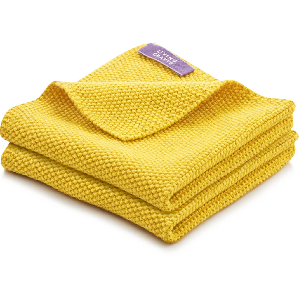 Bio Spüllappen 2er-Pack in Curry Gelb von Living Crafts Größe 28x28 cm