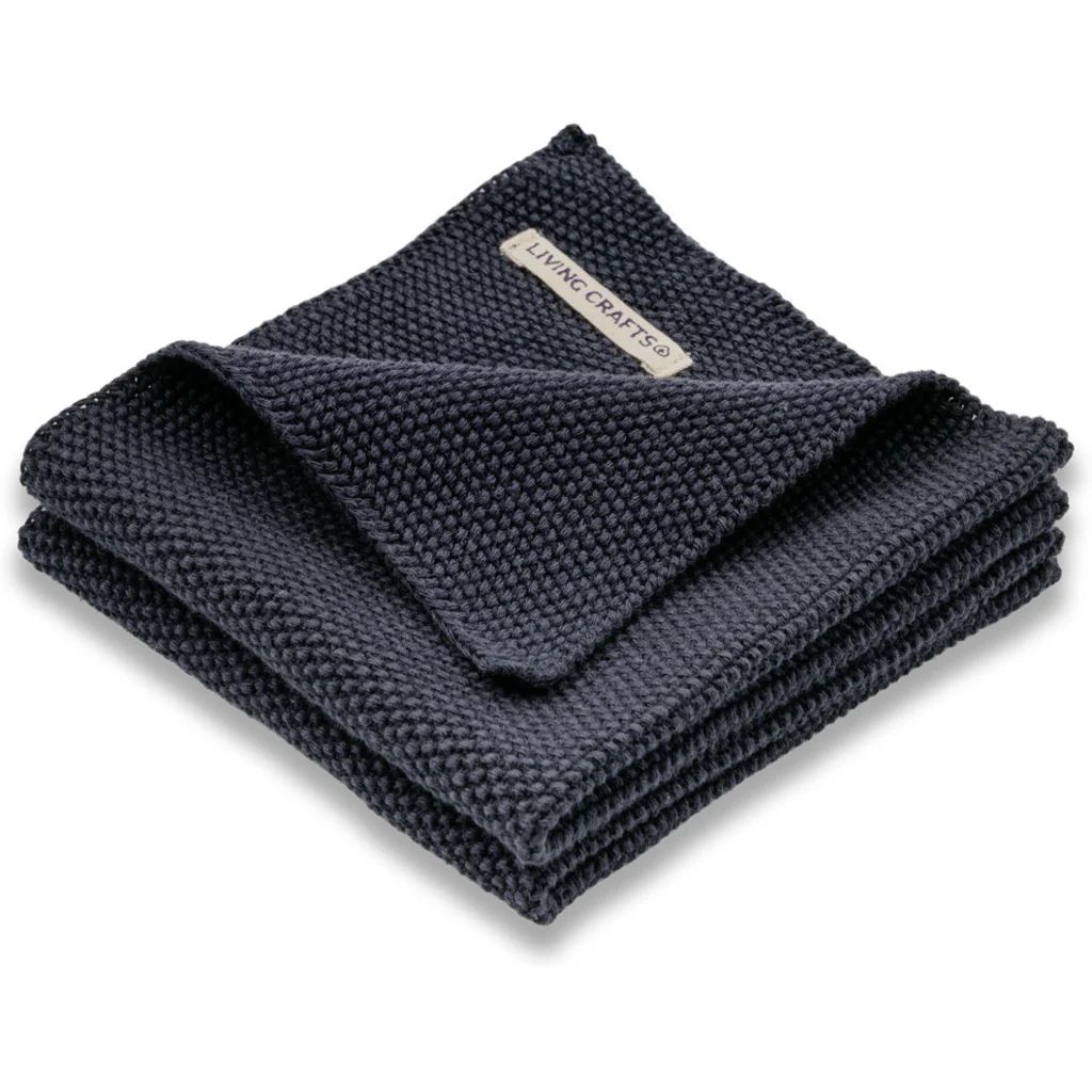 Bio Spüllappen 2er-Pack in Dunkelblau Blau von Living Crafts Größe 28x28 cm