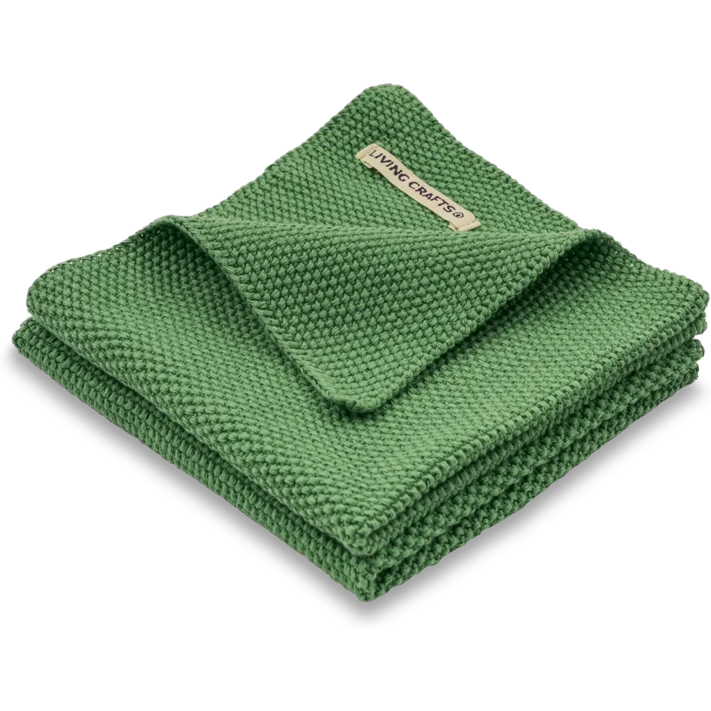Bio Spüllappen 2er-Pack in Grün von Living Crafts Größe 28x28 cm