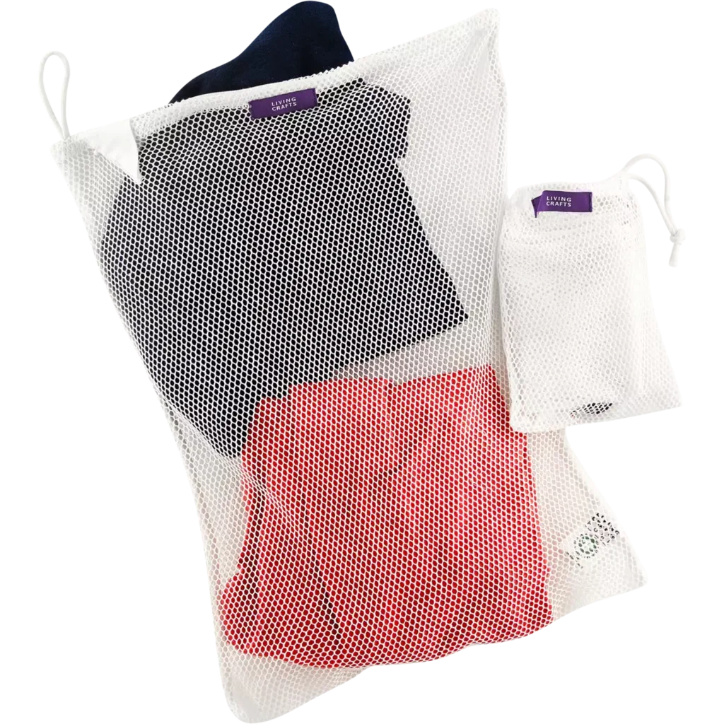 Bio Wäschenetz 2er-Set in Weiß von Living Crafts Größe 27x35 cm + 32x45 cm