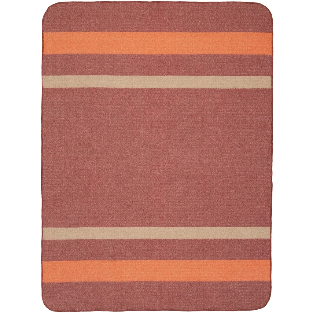 Decke LIVERPOOL in Dunkelrot+Terra Rot+Orange Muster Streifen von Eagle Products Größe 150x200 cm
