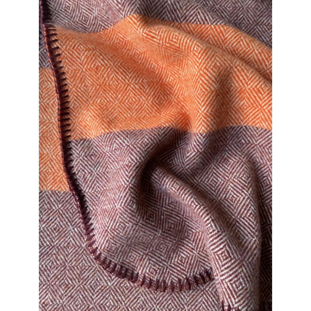 Decke LIVERPOOL in Dunkelrot+Terra Rot+Orange Muster Streifen von Eagle Products Größe 150x200 cm