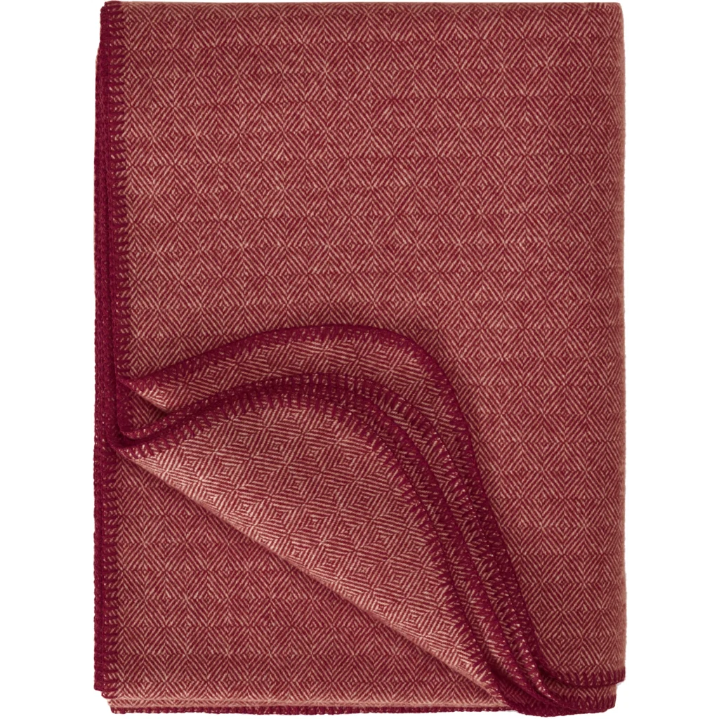 Decke mit Diamant-Muster in Dunkelrot Rot Muster Diamant-Muster von Eagle Products Größe 150x240 cm