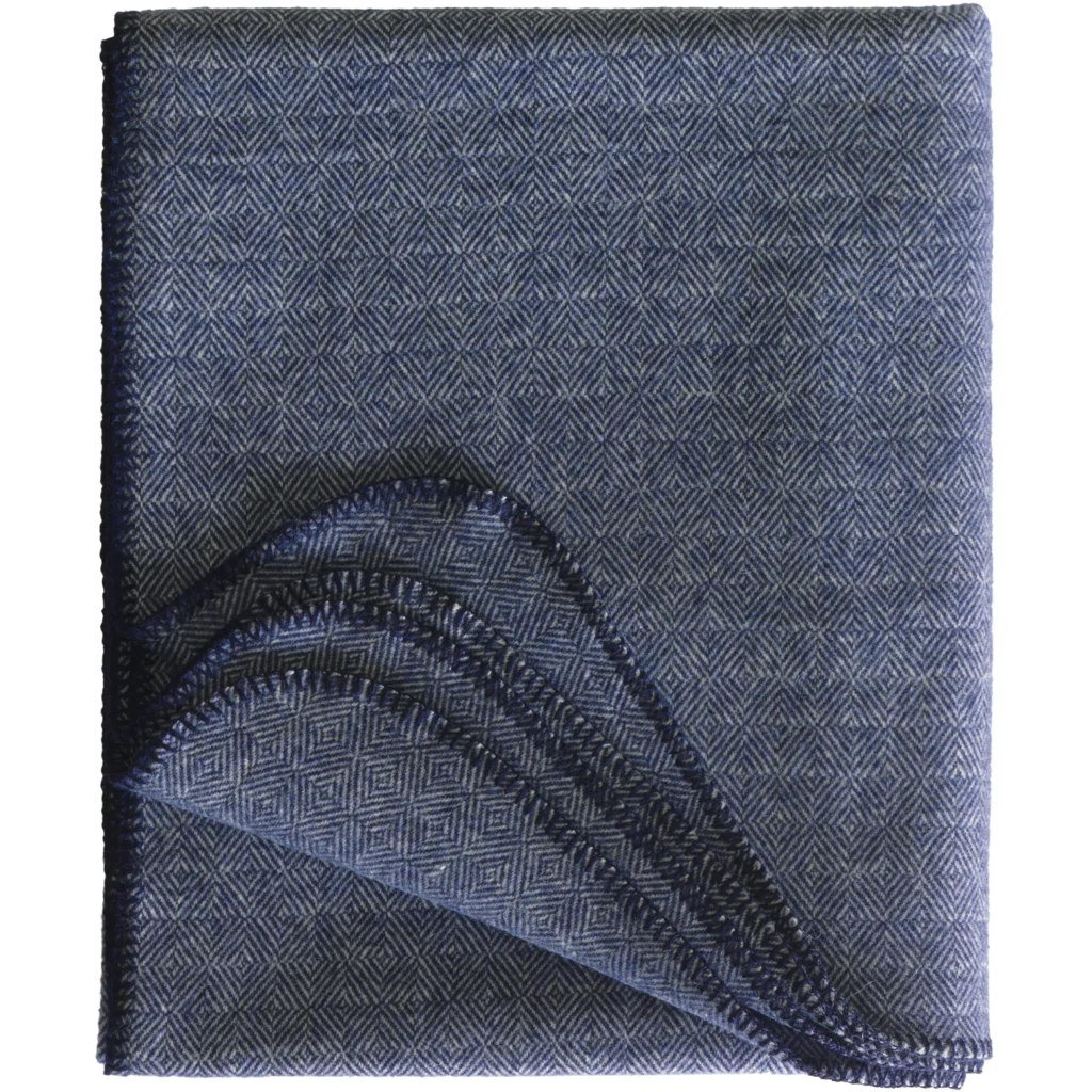 Decke mit Diamant-Muster in Marine Blau Muster Diamant-Muster von Eagle Products Größe 150x200 cm