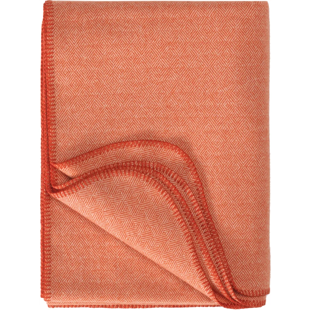 Decke mit Diamant-Muster in Orange Muster Diamant-Muster von Eagle Products Größe 150x200 cm