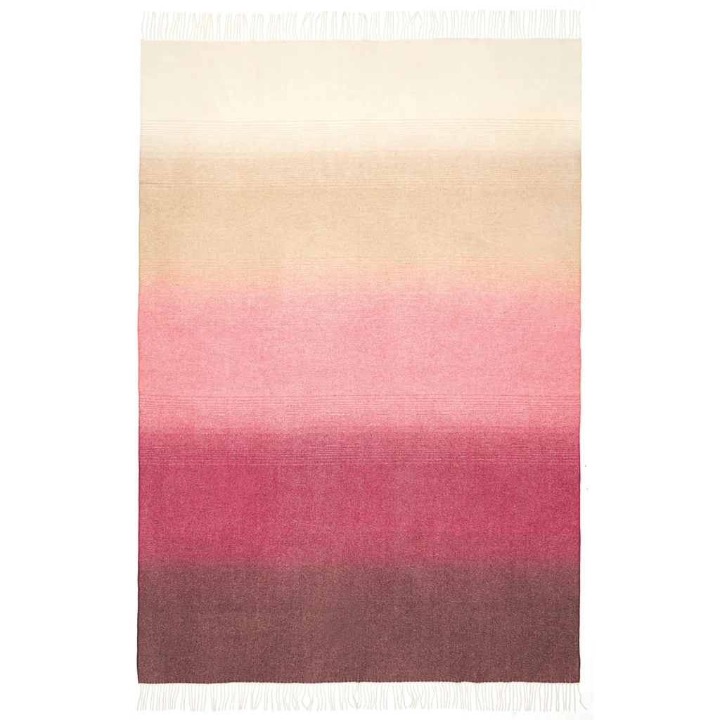 Decke mit Farbverlauf in Creme+Beere Muster Farbverlauf von Eagle Products Größe 130x210 cm