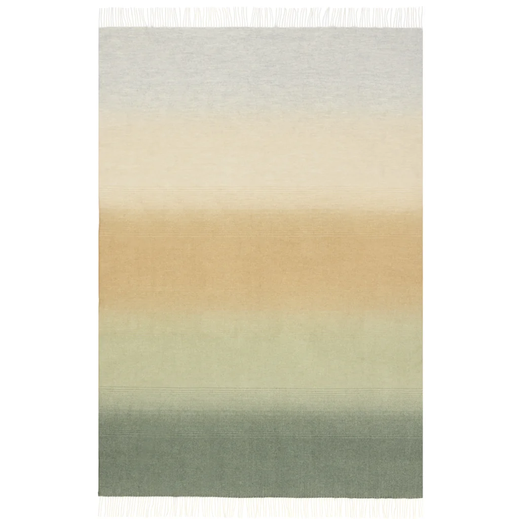 Decke mit Farbverlauf in Creme+Grün Muster Farbverlauf von Eagle Products Größe 130x210 cm