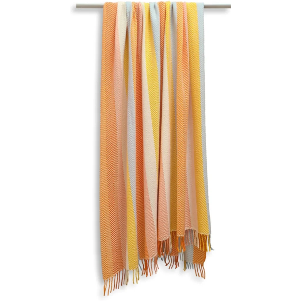 Decke mit Fischgrät-Muster in Gelb+Orange Muster Fischgrät von Frida Feeling Größe 140x200 cm