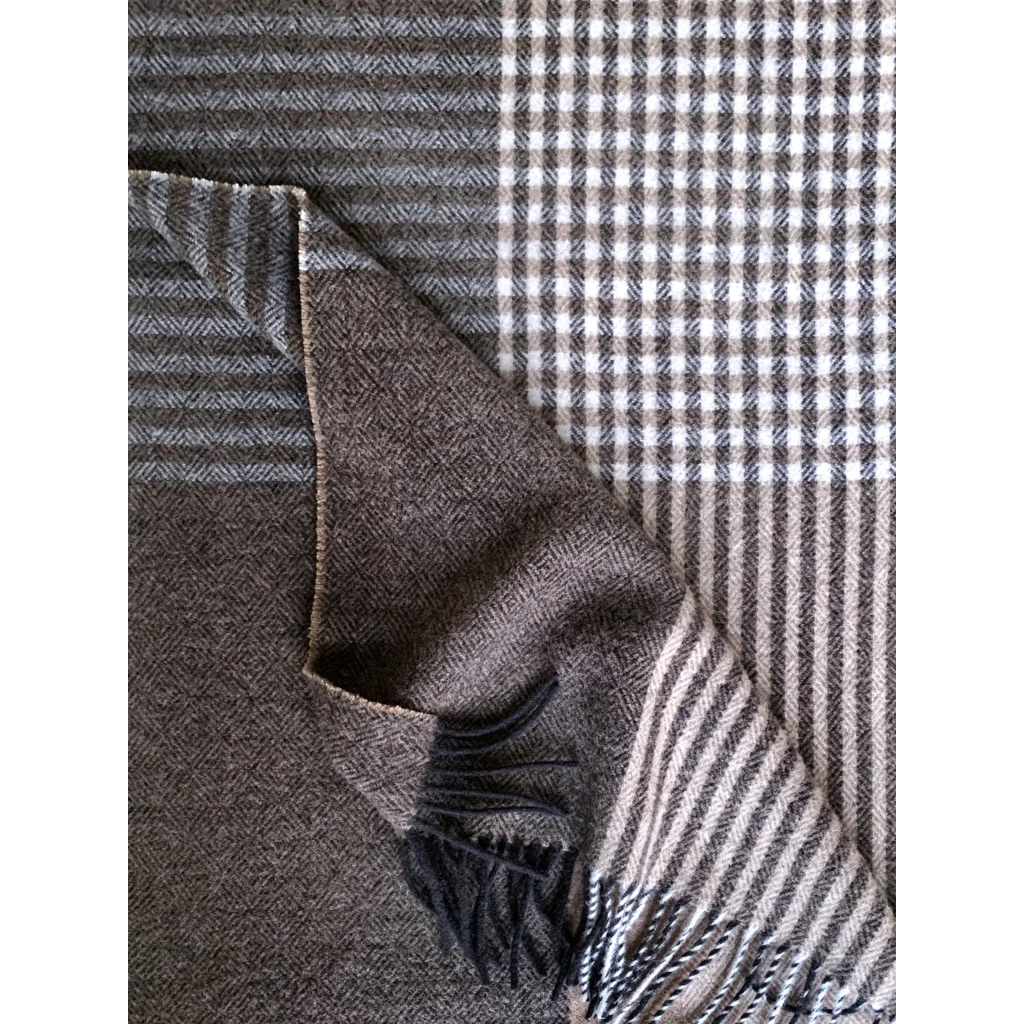 Decke mit Karo-Muster HARRIS in Creme+Schwarz Muster Karo von Eagle Products Größe 150x215 cm