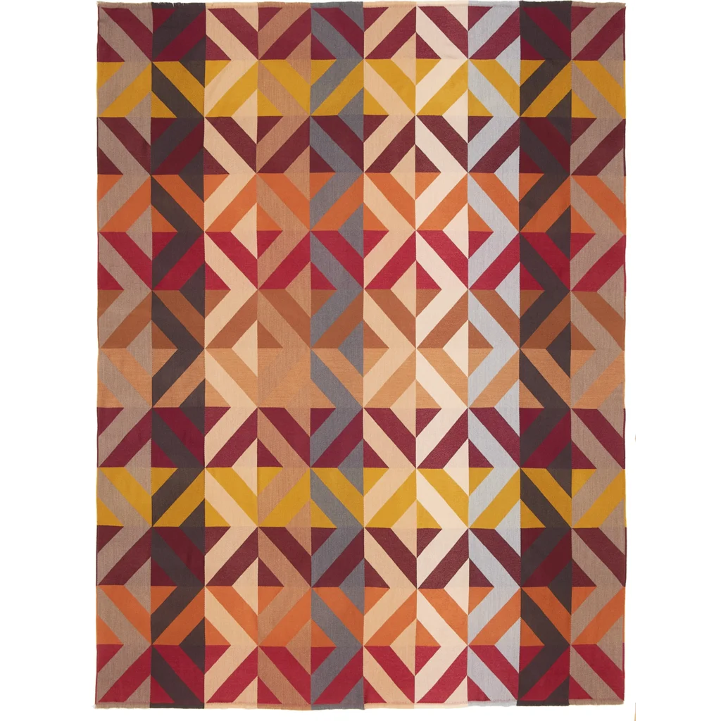 Decke ORLANDO in Bordeaux+Terra+Braun Rot+Orange+Braun Muster Graphisch von Eagle Products Größe 150x200 cm