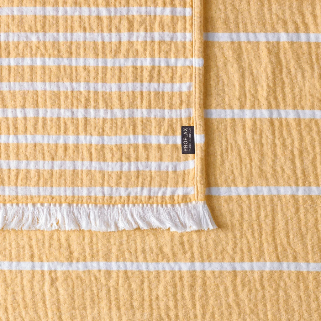 Doubleface Plaid in Papaya+Weiß Orange+Weiß Muster Streifen von Proflax Größe 140x195 cm