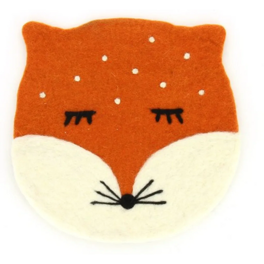 Filz Kinder-Sitzkissen Fuchs in Creme+Orange Muster Fuchs von GLOBO Größe 27x27 cm