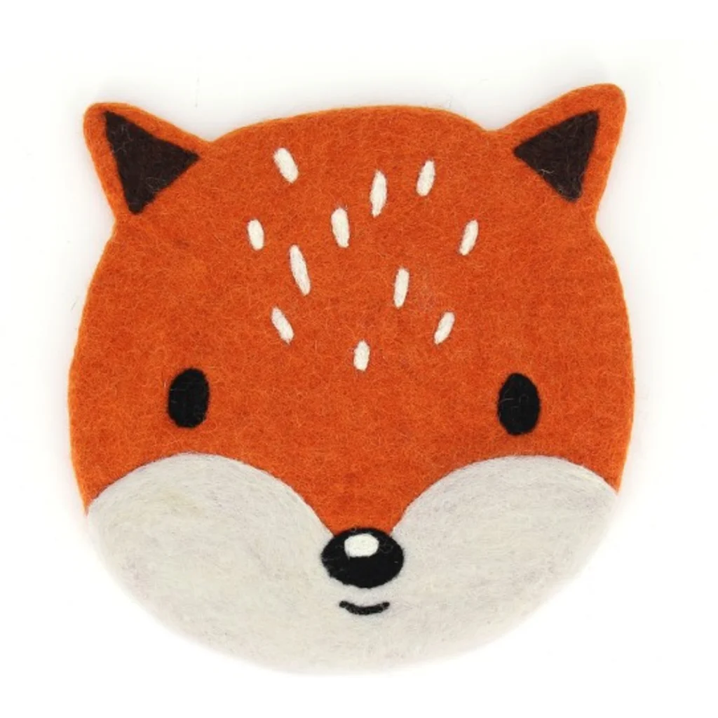 Filz Kinder-Sitzkissen Fuchs in Weiß+Orange Muster Fuchs von GLOBO Größe Ø 28 cm