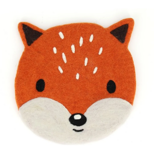 Filz Kinder-Sitzkissen Fuchs in Weiß+Orange Muster Fuchs von GLOBO Größe Ø 28 cm