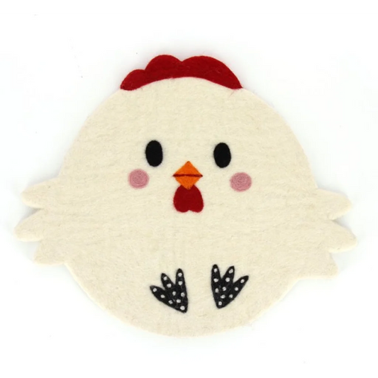 Filz Kinder-Sitzkissen Huhn in Creme Muster Huhn von GLOBO Größe Ø 28 cm