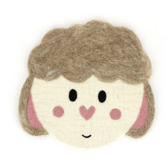 Filz Kinder-Sitzkissen Schaf in Creme+Braun Muster Schaf von GLOBO Größe Ø 28 cm