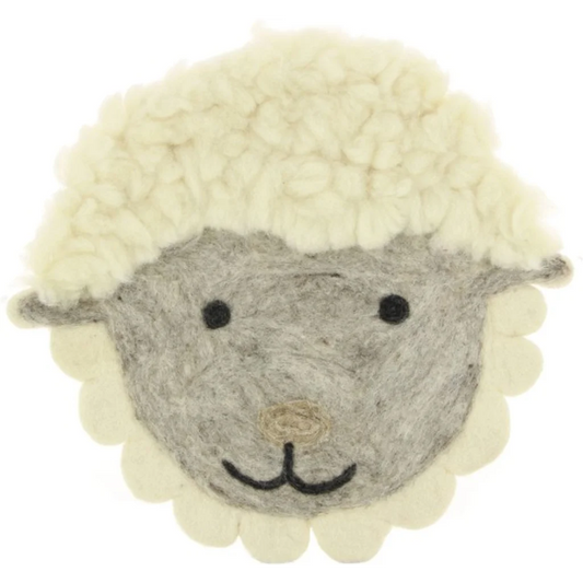 Filz Kinder-Sitzkissen Schaf in Creme+Hellgrau Creme+Grau Muster Schaf von GLOBO Größe 35x35 cm
