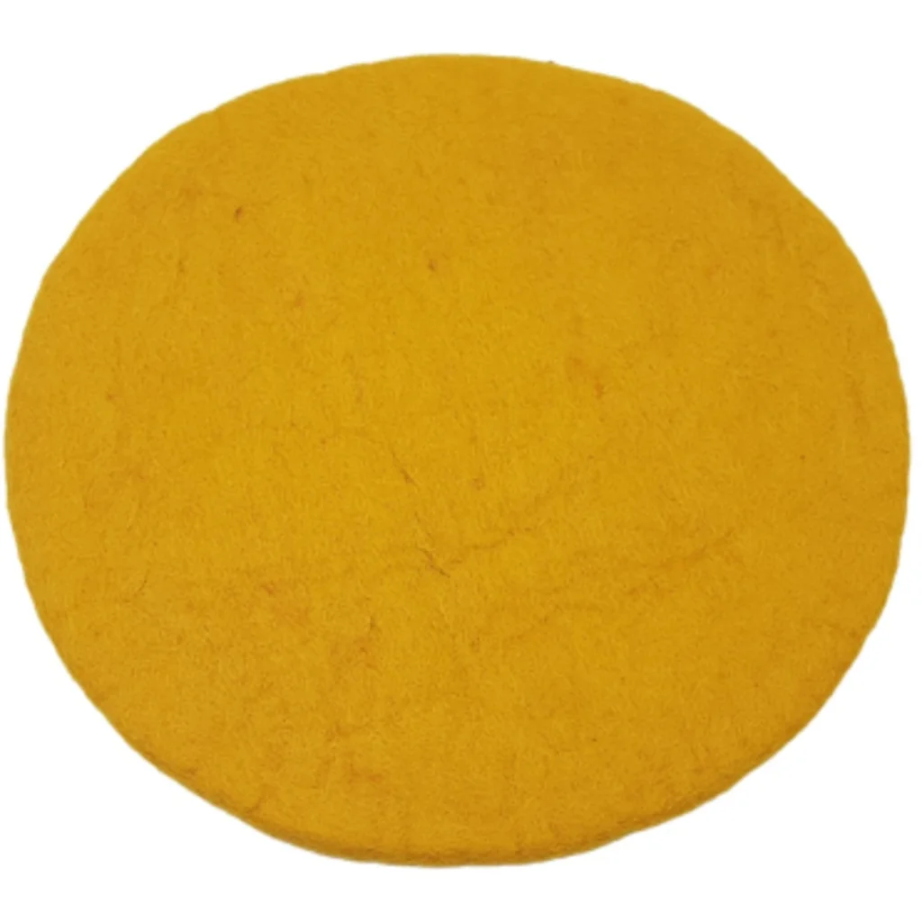Filz Sitzkissen rund in Goldgelb Gelb von Frida Feeling Größe Ø 35 cm