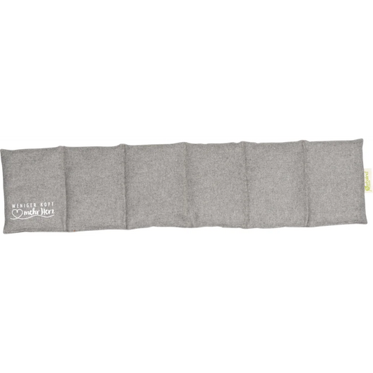 Flanell 6-Kammer-Kissen mit Füllung Bio-Getreide in Hellgrau Grau Muster Unifarben mit Aufdruck von herbalind Größe 66x15 cm