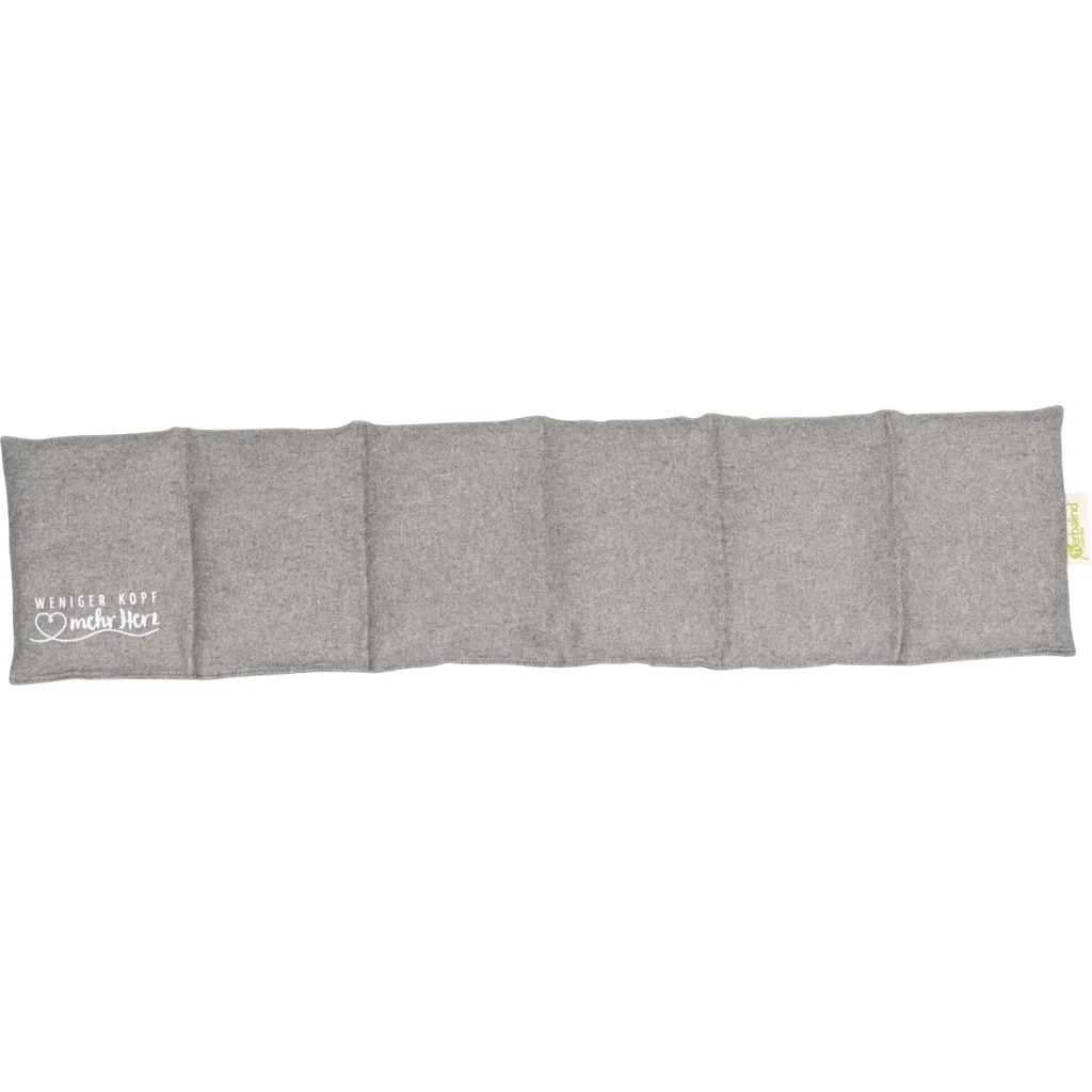 Flanell 6-Kammer-Kissen mit Füllung Bio-Getreide in Hellgrau Grau Muster Unifarben mit Aufdruck von herbalind Größe 66x15 cm