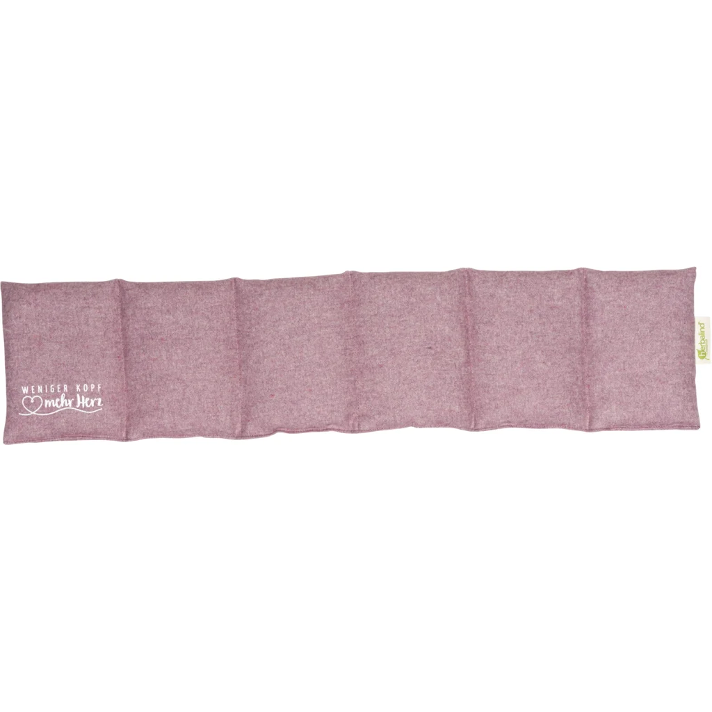 Flanell 6-Kammer-Kissen mit Füllung Bio-Getreide & Lavendel in Beere Muster Unifarben mit Aufdruck von herbalind Größe 66x15 cm