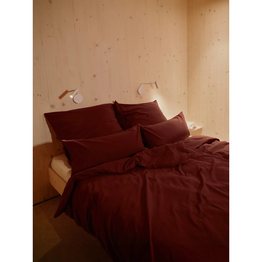 Flanell Bettwäsche Garnitur 3-teilig in Marone Rot von erlich textil Größe 200x200 + 2x 40x80 cm